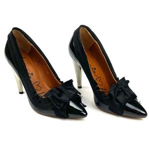 Lanvin H&M Black parents Leather Women’s Dress Shoes Heels Size 5